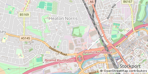 Map of Stockport, Greater Manchester