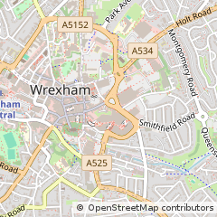Map of Wrexham, Clwyd