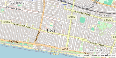 Map of Hove, East Sussex