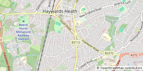 Map of Haywards Heath, East Sussex