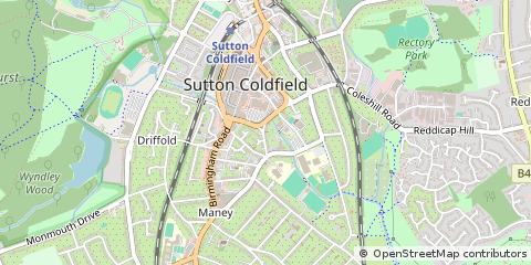 Map of Sutton Coldfield, West Midlands