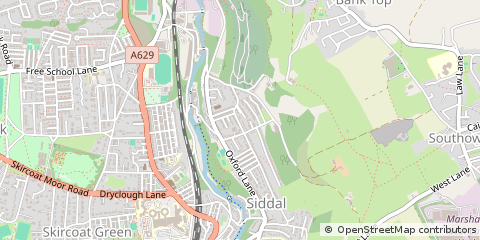 Map of Halifax, West Yorkshire