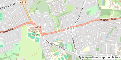 Map of Croydon, Surrey