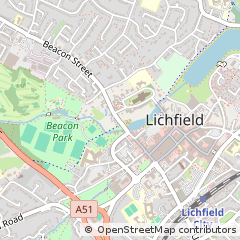 Map of Lichfield, Staffordshire