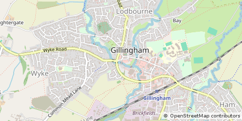 Map of Gillingham, Dorset