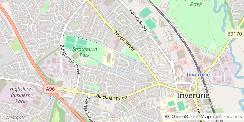 Map of Inverurie, Aberdeenshire