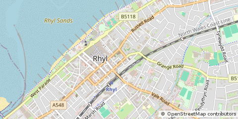 Map of Rhyl, Denbighshire