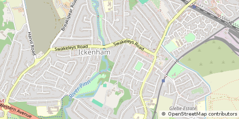 Map of Uxbridge, Middlesex