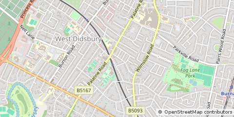 Map of Didsbury, Greater Manchester