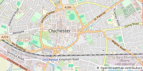 Map of Chichester, West Sussex