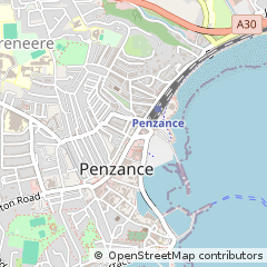 Map of Penzance, Cornwall