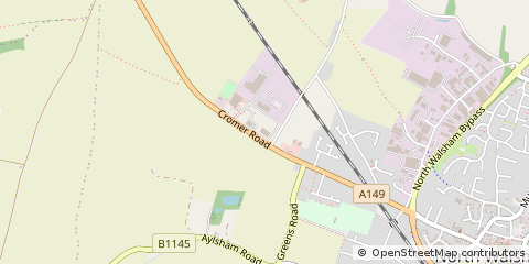 Map of North Walsham, Norfolk