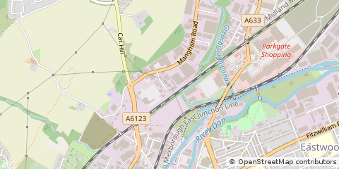 Map of Rotherham, South Yorkshire