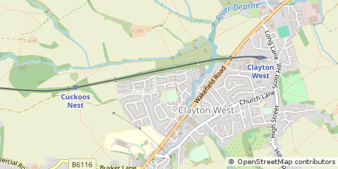 Map of Huddersfield, West Yorkshire