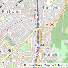 Map of Hatfield, Herts