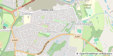 Map of Wimborne, Dorset