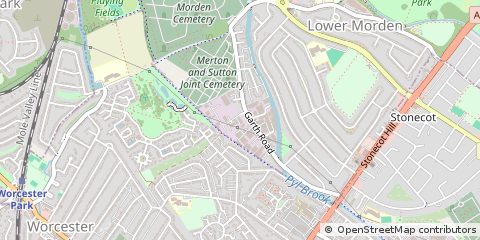 Map of Morden, Surrey