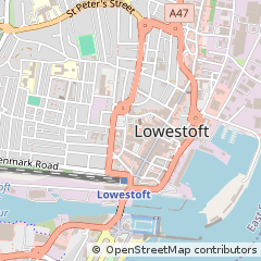 Map of Lowestoft, Suffolk