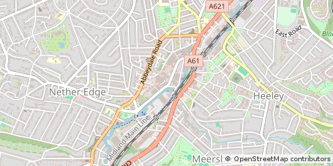 Map of Sheffield, South Yorkshire