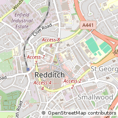 Map of Redditch, Worcestershire