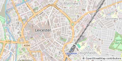 Map of Leicester, Leicestershire