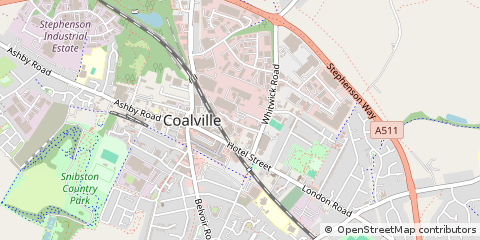 Map of Coalville, Leicestershire