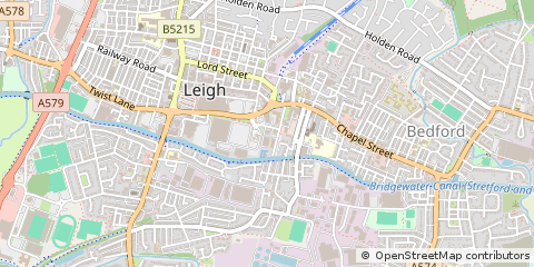 Map of Leigh, Lancashire