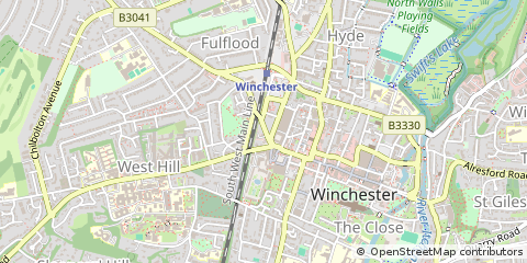 Map of Winchester, Hampshire
