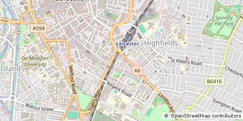 Map of Leicester, Leicestershire