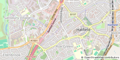 Map of Hatfield, Hertfordshire