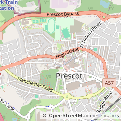 Map of Prescot, Merseyside