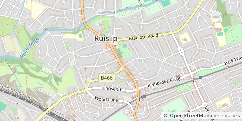 Map of Ruislip, Middlesex