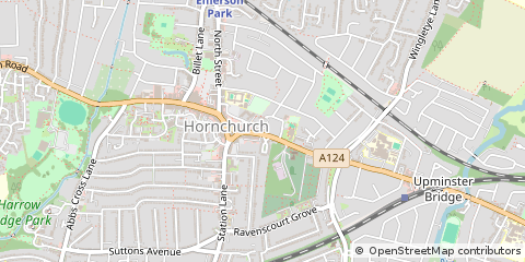 Map of Hornchurch, Essex