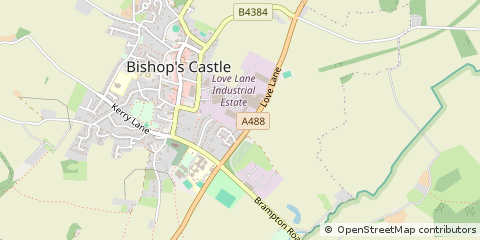 Map of Bishops Castle, Shropshire