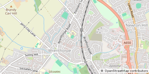 Map of Wakefield, West Yorkshire