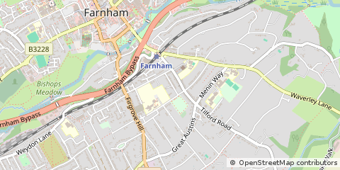 Map of Farnham, Surrey
