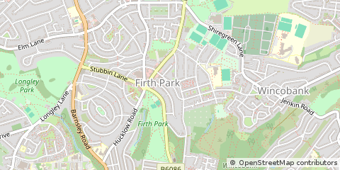 Map of Sheffield, South Yorkshire