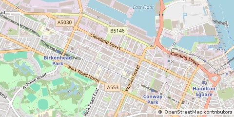 Map of Birkenhead, Merseyside