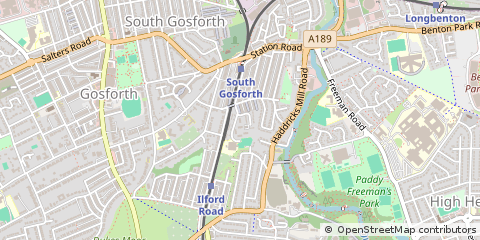 Map of Newcastle Upon Tyne, Tyne and Wear