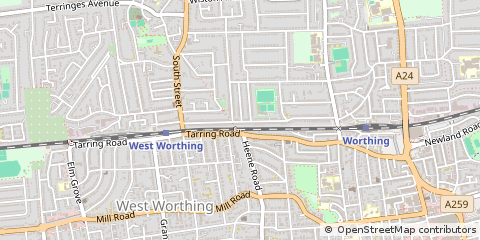 Map of Worthing, West Sussex
