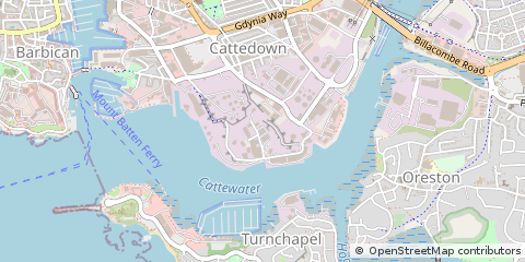 Map of Plymouth, Devon