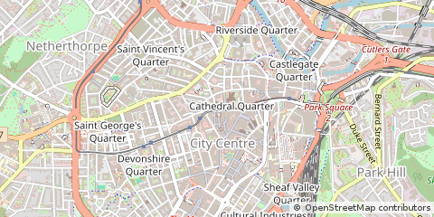Map of Sheffield, South Yorkshire