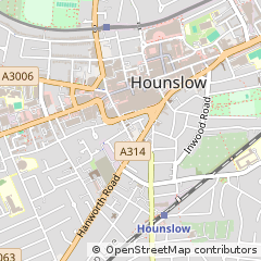 Map of Hounslow, Middlesex