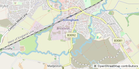 Map of Gillingham, Dorset