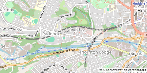 Map of Huddersfield, West Yorkshire