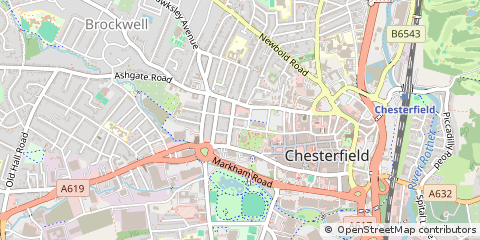 Map of Chesterfield, Derbyshire