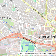 Map of Chesterfield, Derbyshire