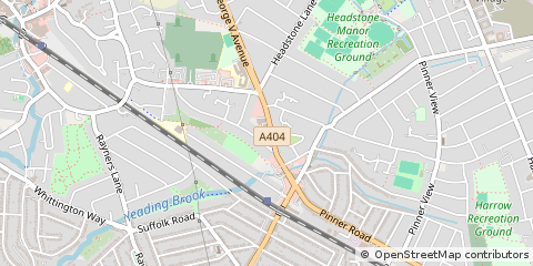 Map of Harrow, Middlesex