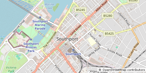 Map of Southport, Merseyside