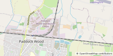 Map of Paddock Wood, Kent